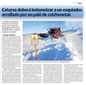 El despacho en prensa Cetursa debera indemnizar a un esquiador arrollado por un palé de colchonetas abogado para accidentes de trafico granada